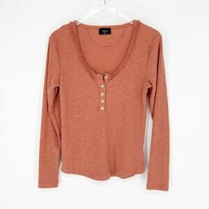 VICI Long Sleeve Henley Top S‎ Rust